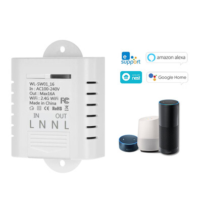 

WIFI Smart Switch 16A Wireless Light Timer Switch Phone APP Remote Control Compatible with Amazon Alexa & for Google Home Voice Co