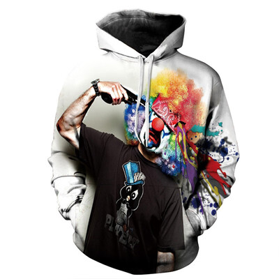 

Men Horror Clown Autumn Drawstring 3D Printed Hoodies Men Women Couple Hoodies 3D Print Hoody Casual