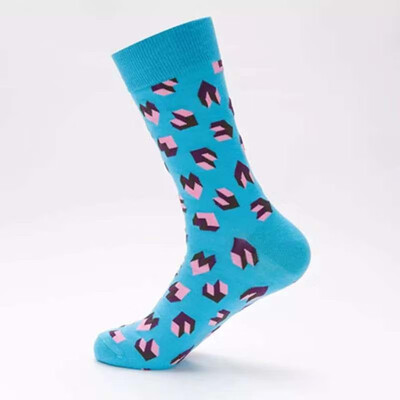 

Men Happy Lucky puzzle love anchor Big Size Business Fashion Wedding Gift Socks