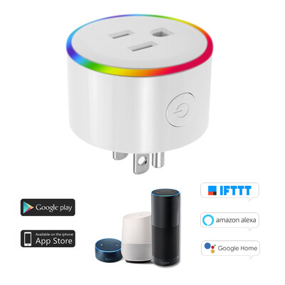 

WiFi Smart Plug Mini Smart Outlet Socket LED Indicator Timing Function Remote Control Voice Control for Amazon Alexa&for Goog