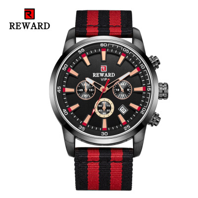 

REWARD 63090 Six-pin Waterproof Calendar Nylon Belt Watch