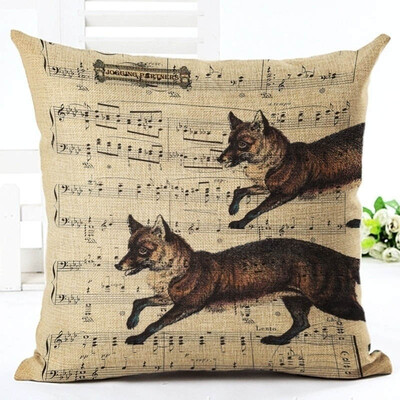 

Christmas Nordic Pillowcase lovely animal fox Decorative Cotton Linen Throw Pillow cover Cojines almofada