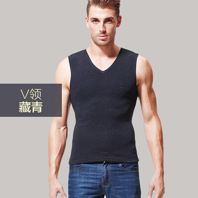 

Playboy PLAYBOY warm vest men plus velvet thick mens shirt shirt underwear winter cotton Slim middle-aged Tibetan