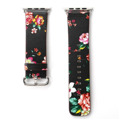 

Floral Watch Strap For Apple Watch Strap Bands Leather Flower Straps Band 38mm42mm Bracelets With Adapter