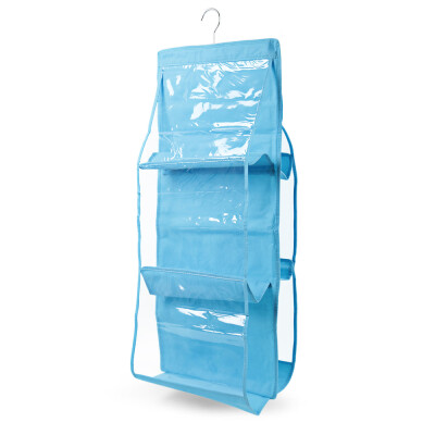 

House 6 Pockets Perspective Dust-proof Hanging Wardrobe Multi-Layer Storage Bag