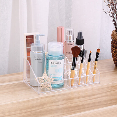 

Bethus transparent multi-grid plastic jewelry box lipstick lip gloss lip glaze storage rack high transparent desktop finishing box dressing table cosmetic storage box multi-blank rack rack