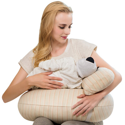 

Small sago wood breastfeeding pillow feeding pillow multi-function pillow baby learning pillow waist pillow pregnant women pillow breastfeeding pad XB-02 color stripes