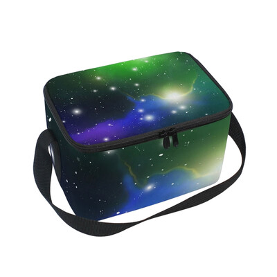 

ALAZA Lunch Box Insulated Lunch Bag Large Cooler Tote Bag Green Starlight for Men Women Girls Boys