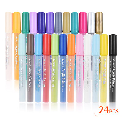 

24 Colors Acrylic Painter Colorful Marker Marking Pen Highlighter Permanent Candy Color for DIY Drawing Supplies Children