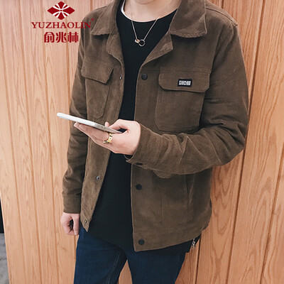 

Yu Zhaolin YUZHAOLIN jacket 2019 spring new mens fashion lapel corduroy jacket A102-DJ624-1 brown L
