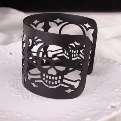 

Fashion Hollow Skull Open Bangle Bracelet Halloween Brand New Statement Jewelry Gifts