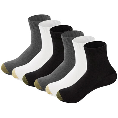 

LifeWheel Mens Business Bamboo Antibacterial Breathable Mid Length Daily Crew Casual Cotton Socks