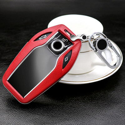 

Top Layer Leather Car Key Case For i8 Smart Key BMW 7 Series 730 740li 6 Series GT Car Key Cover Shell Car Keychain