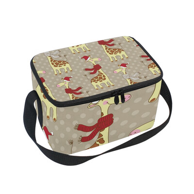 

ALAZA Lunch Box Insulated Lunch Bag Large Cooler Giraffes Pattern Tote Bag