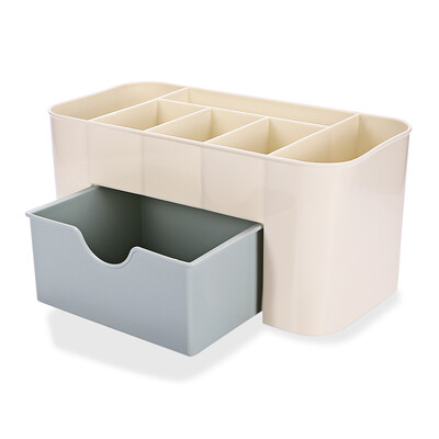 

Plastic Desktop Cosmetic Storage Box Container with Drawer