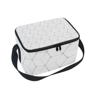 

ALAZA Lunch Box Insulated Hexagonal Pattern Lunch Bag Large Cooler Tote Bag for Men Women