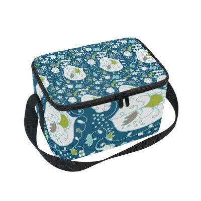 

ALAZA Lunch Box Insulated Vintage Floral Lunch Bag Large Cooler Tote Bag for Men Women