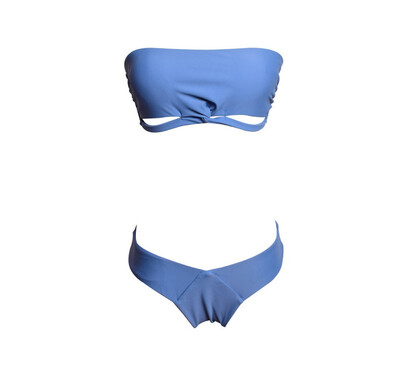 

Womens Nylon blue sexy split swimsuit