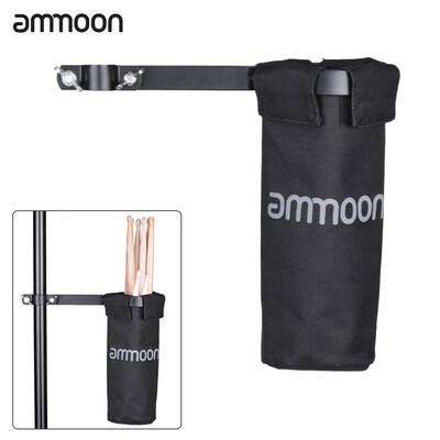 

ammoon Drum Stick Holder Drumstick Bag 600D with Aluminum Alloy Clamp for Drum Stand
