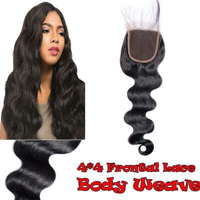 

bundles with closure Brazilian Virgin Hair Body Wave Bundles with 4x4 Lace frontal Closure Human Hair Weaves