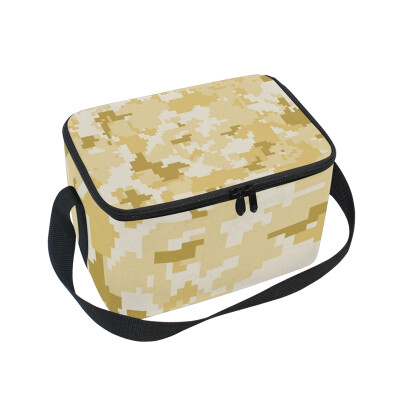 

ALAZA Insulated Lunch Box Camouflage Printed Lunch Bag for Men Women Portable Tote Bag Cooler Bag