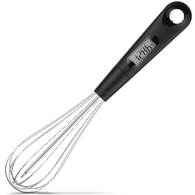 

2-in-1 LCD Display Eggbeater Thermometer Low Power Egg Beater High Accuracy Long Probe Food Thermometer
