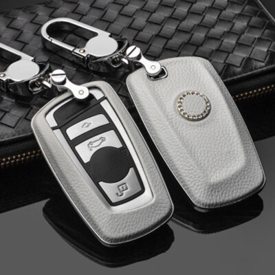 

Top Layer Leather Car Key Case For BMW New 5 Series 525li 3 Series 320li X4 Car Key Cover Shell Car Keychain Car Styling