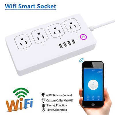 

WiFi Smart Power Strip Alexa Wifi Surge Protector With 4 USB Ports And 4 Outlets