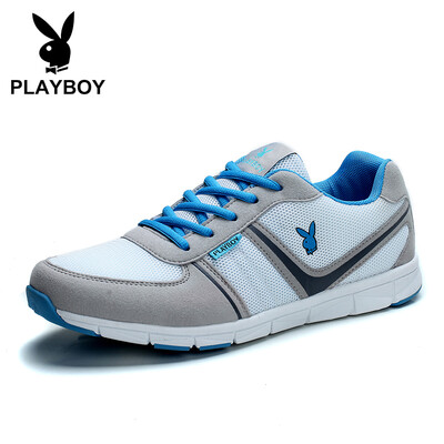 

Playboy PLAYBOY fashion wild mesh sports shoes mens lightweight breathable DA51036 white light gray 44