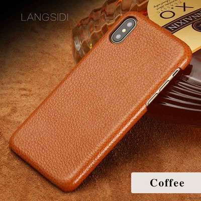 

Leather phone case iPhone5 6 7 8s plus protective shell lychee leather back cover leather all-inclusive for x xs max xr phone case