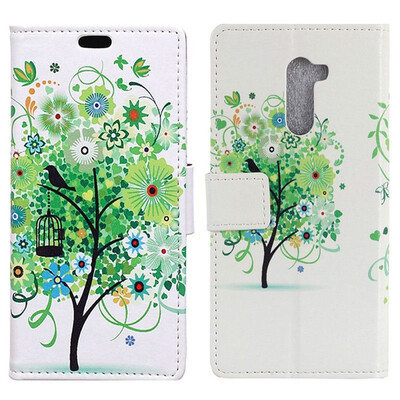 

MOONCASE Millet Pocophone F1 Pattern Leather Case - Green Tree