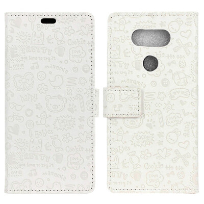 

MOONCASE LG V40 ThinQ Little Witch Leather Case - White
