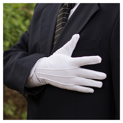 

1 Pair White Formal Gloves Tuxedo Guard Parade Santa Mens Fancy Dress Inspection