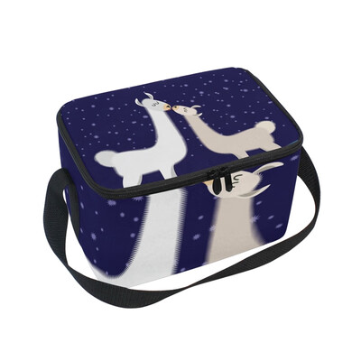 

ALAZA Lunch Box Insulated Lunch Bag Large Cooler Llama Alpaca Tote Bag