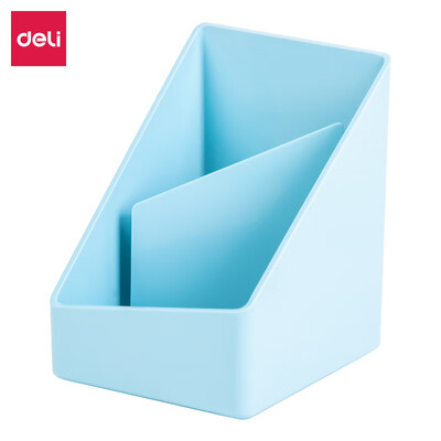 

Deli deli music fashion 2 grid desktop storage box trapezoidal multi-function pen holder storage light blue 8911