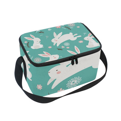 

ALAZA Lunch Box Insulated Bunnies Cute Lunch Bag Large Cooler Tote Bag for Men Women