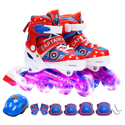 

Disney childrens skates roller shoes men&women adjustable flash full set of roller skates skates US captain  code
