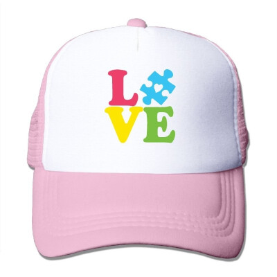 

Unisex Trucker Hat Autism Love Mens Adjustable Mesh Cap Fashion Hunting Cap