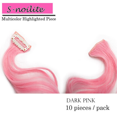 

10pcsset Highlight Streaks Clip in Multicolour Hair Extensions Hairpiece Long Hair