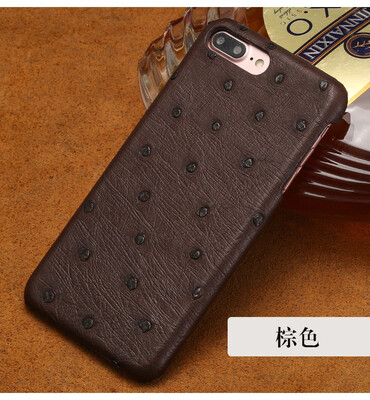 

Leather iPhone 5 6 7 8s plus protective shell natural true ostrich leather back cover all-inclusive for x xs max xr phone case