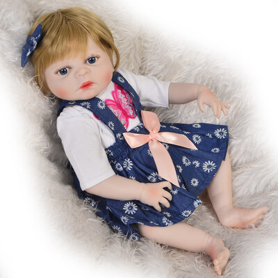 

23 57 cm Lifelike Reborn Baby Doll Full Body Silicone Realistic Princess Black Skin Girl Doll Baby Toy For KId Christmas Gift