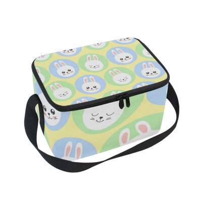 

ALAZA Lunch Box Insulated Lunch Bag Large Cooler Baby Pattern With Little Bunny Tote Bag