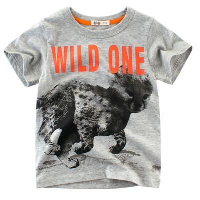 

Boy Short Sleeve Cotton T-Shirt Round Neck Tops Summer Kids Clothes Sports Shirt Tee White 140