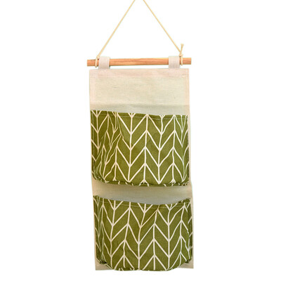 

Home Use Wall-Mounted Organizer Water-Resistant Cotton-Flax Hanging Bag Kitchen Living Room Bathroom Socks Sundries Storage Bag