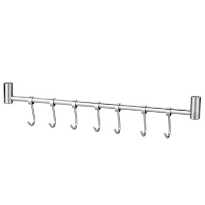 

Multi-purpose 304 Stainless Steel Wall-mounted Hook Rack Hanger Storage Organizer for Kitchen Bathroom with 10pcs Moveable Hooks