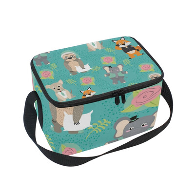 

ALAZA Lunch Box Insulated Cute And Funny Animals Lunch Bag Large Cooler Tote Bagfor Men Women