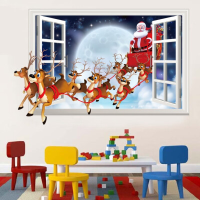 

Windows Santa Claus Sticker Christmas Decorations Removeable Home Sticker