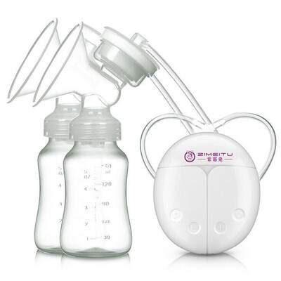 

ZIMEITU Double Electric breast pumps Powerful Nipple Suction USB Electric Breast Pump with baby milk bottle Cold Heat Pad Nipple
