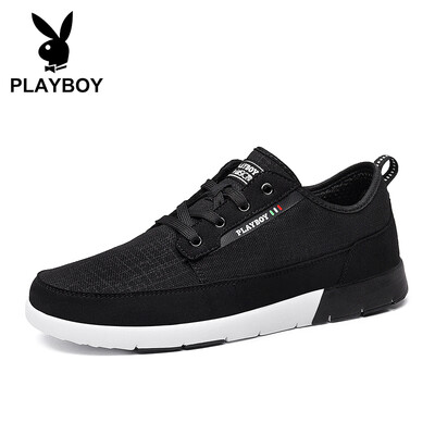 

Playboy PLAYBOY trend wild canvas sports shoes mens low to help breathable DS81004 black 42