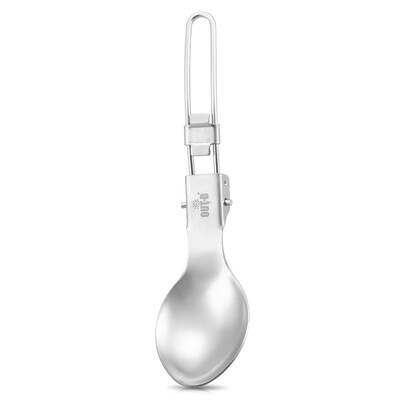 

Stainless Steel Spoon Foldable Cookout Tableware Traveling Hiking Camping Spoon